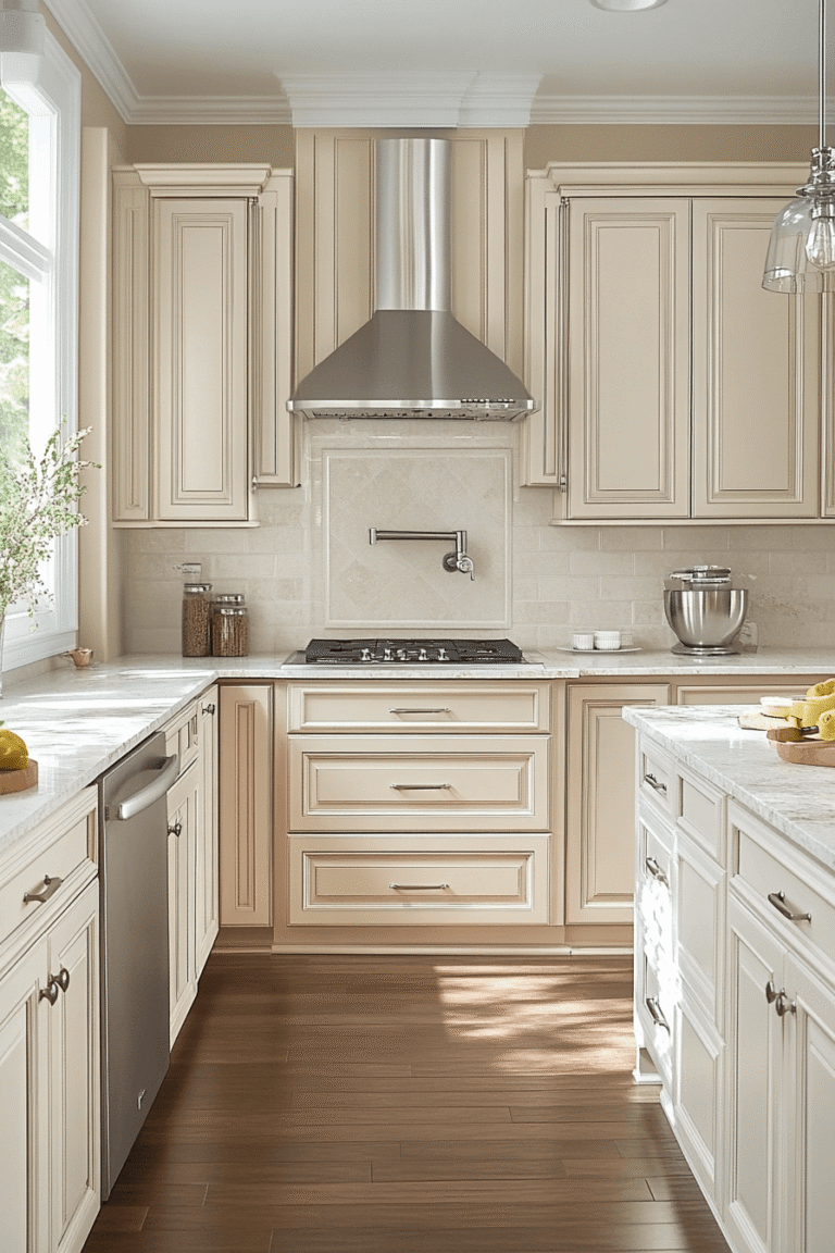 29 Cozy and Classic Beige Kitchen Cabinet Inspirations